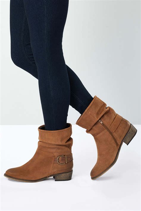 Womens Next Tan Slouch Ankle Boots - Brown | Slouch ankle boots, Ankle ...
