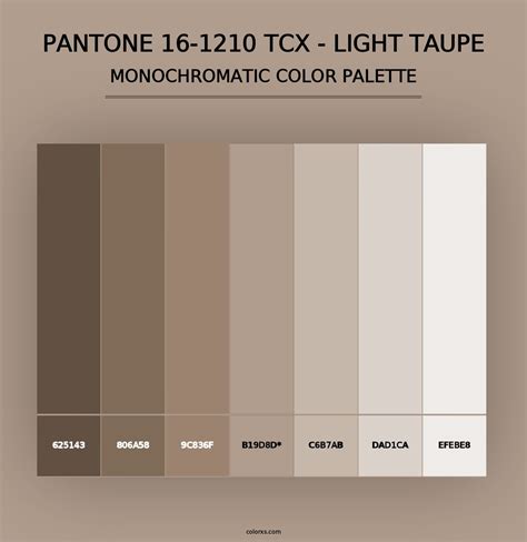 PANTONE 16-1210 TCX - Light Taupe color palettes in 2025 | House color ...