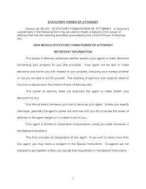 Nm Uniform Power Of Attorney Act Verbiage - Fill and Sign Printable ...