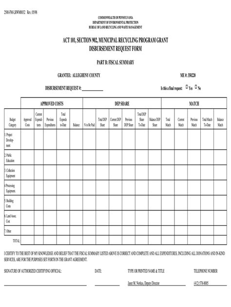 Fillable Online achd act 101 section 902 municipal recycling program ...