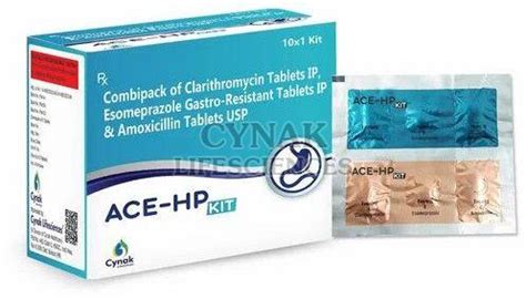 Ace Hp Kit Clarithromycin Esomeprazole Gastro Resistant Amoxycillin ...