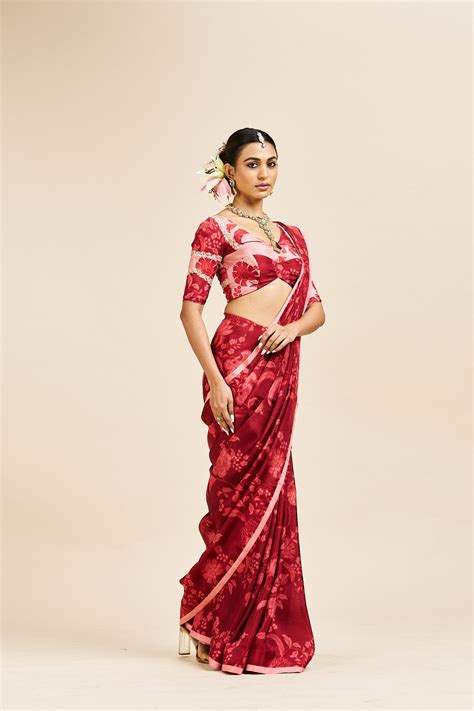 Vedita saree set - Red – Issa Studio