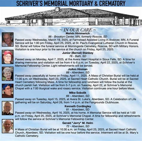 Schriver's Memorial Mortuary and Crematory | Aberdeen SD