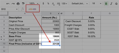 Image result for GST Calculation Formula in Excel