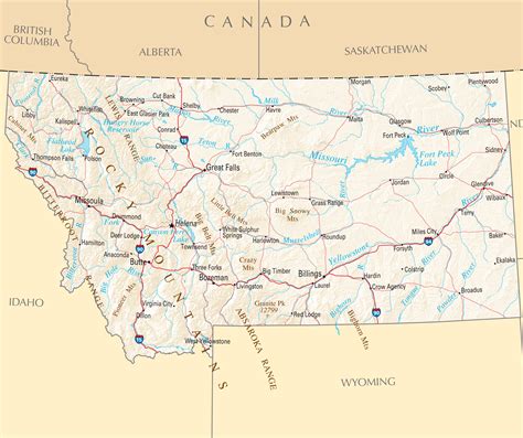 Montana Reference Map - MapSof.net
