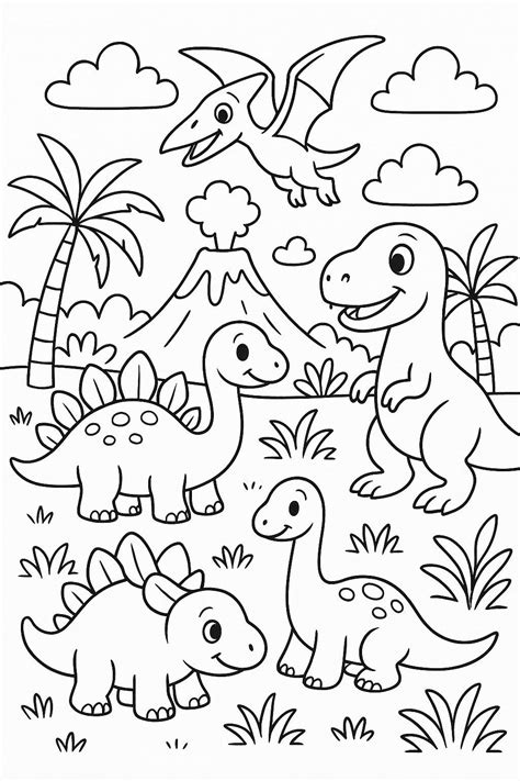 Dinosaur Colouring For Kids