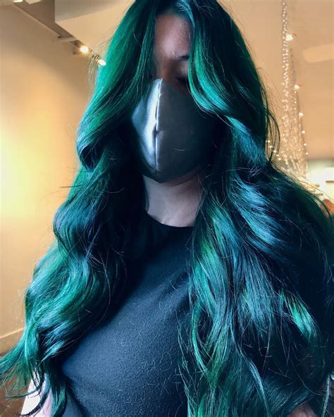 Dark Greenish Blue Hair