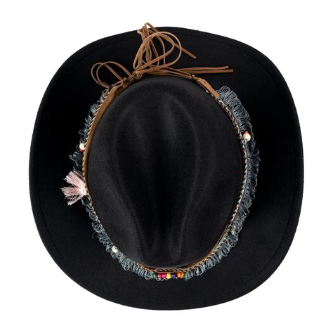 Buy Chokore Boho-Tibetan Ethnic Cowboy Hat (Black) Online in India ...