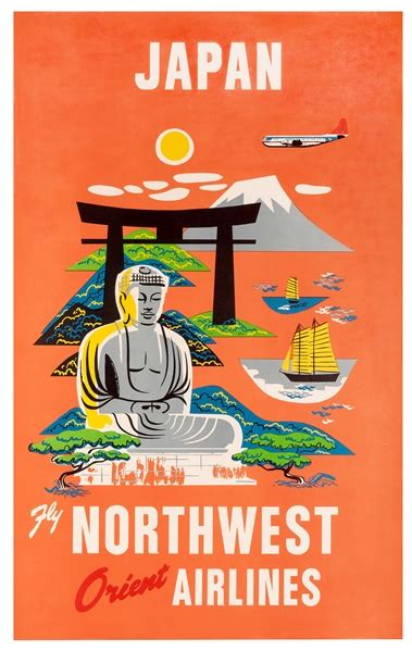 Lot Detail - Japan. Fly Northwest Orient Airlines.