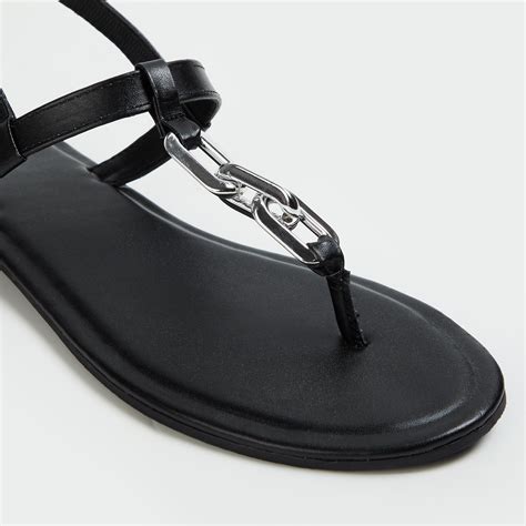 Buy Women Chain Detailed T-Strap Flat Sandals Online at just Rs. 699.0 ...