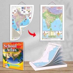 SMALL - 100 India PHYSICAL OUTLINE MAP FOR SCHOOL, 2 IN 1 India ...