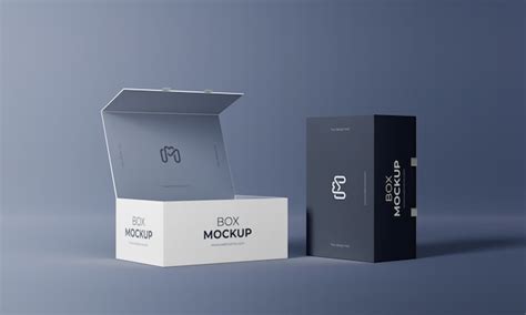Minimalistic cardboard box with magnetic close | Premium PSD