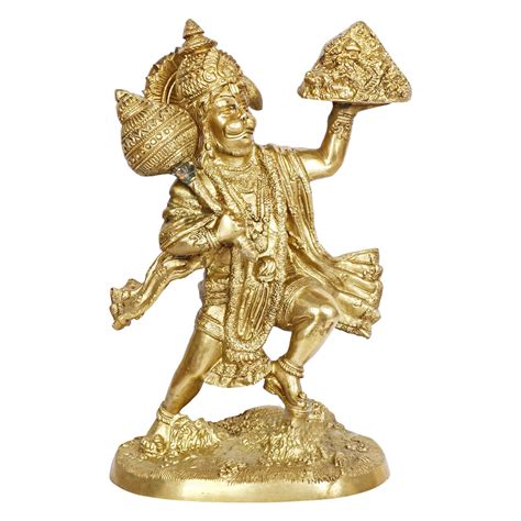 Kartique Brass Idol Hanuman Murti Bajrangbali Sankat Mochan with ...