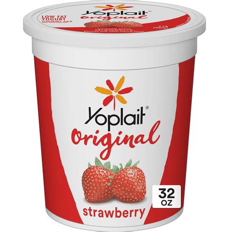 Yoplait Original Strawberry, Gluten Free Yogurt, 32 oz Tub - Walmart ...