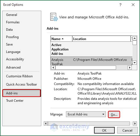 Install Data Analysis ToolPak Excel 的图像结果