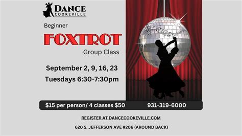 Beginner Foxtrot Group Class, 620 S. Jefferson Ave. #206, Cookeville ...
