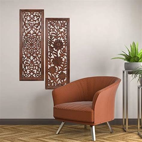 WooDinzo Wood Wall Art Panel Decorative Wooden Sculpture, Elegant ...