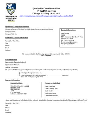 Fillable Online TDI 2011 Sponsorship Commitment Form Fax Email Print ...