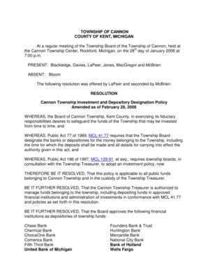 Fillable Online cannontwp FORM RESOLUTION - Cannon Township - cannontwp ...