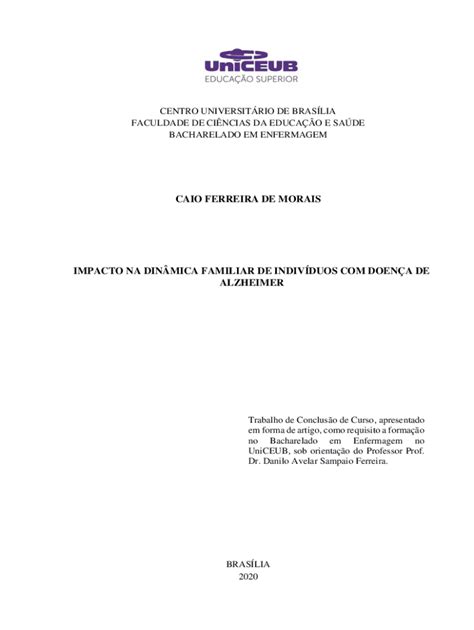 Fillable Online repositorio uniceub UniCEUB FACULDADE DE CINCIAS DA ...