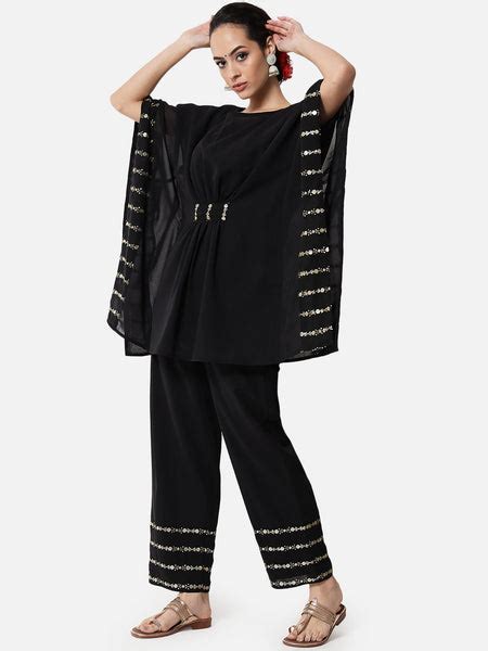 Georgette Sequin Embroidered Kaftan Set – Mystudiorasa