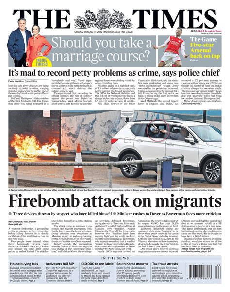 Times Front Page 31st of October 2022 - Tomorrow's Papers Today!