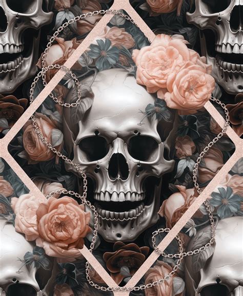 Skull With Roses Wallpaper
