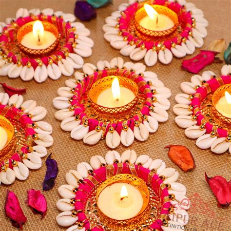 Buy JAIPUR ACE Wax Diwali Decorative Scented Tealight | Handmade Shell ...