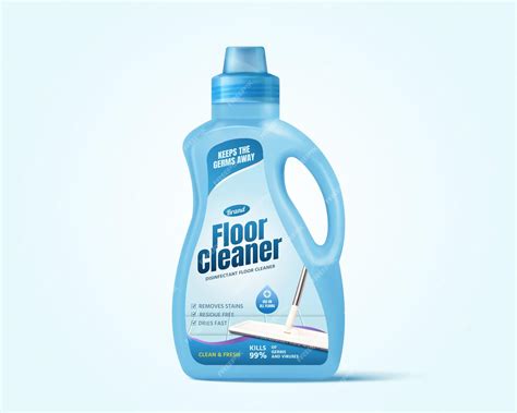 Floor cleaner package mockup | Premium Vector
