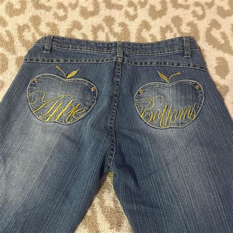 Low-rise apple bottoms jeans with gold... | Depop