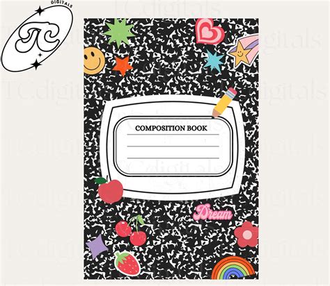 Composition Notebook PNG , Composition Book Cover File for Sublimation ...