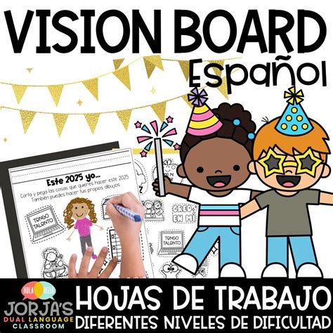 Visión board 2026 para niños Propósitos de año nuevo en español ...