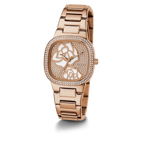 GUESS Ladies Rose Gold Tone Analog Watch – The Watch Factory