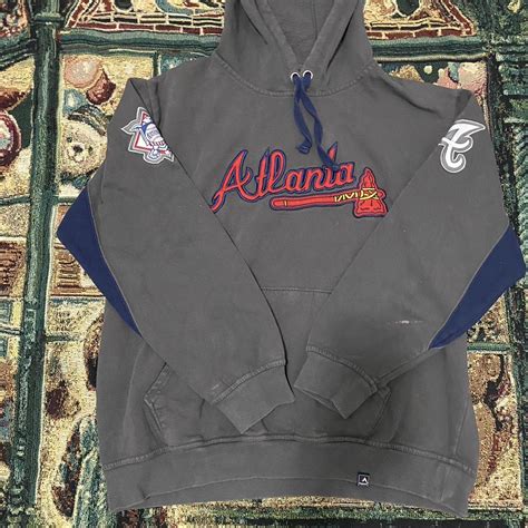 Atlanta braves hoodie size large. Small hard to... - Depop