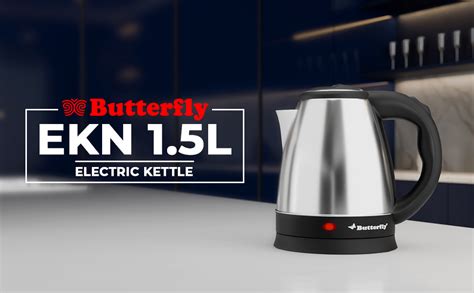 Butterfly EKN 1.5 Litre Stainless Steel Electric Kettle | 1500 W | 360 ...