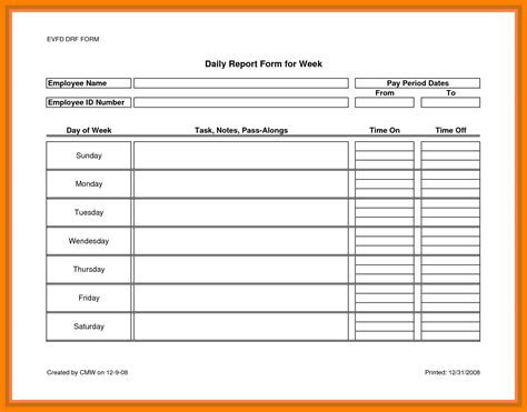 Daily Task Report Template 的图像结果