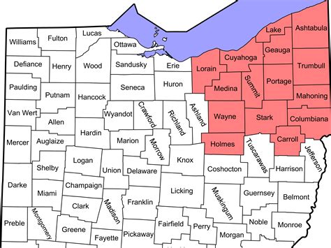 Ohio Map With Counties Listed