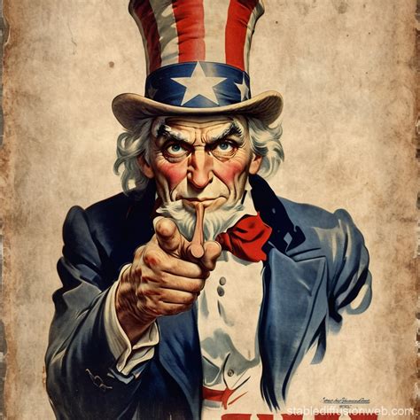 Vintage WWII Recruitment Poster of Uncle Sam | Stable Diffusion Online