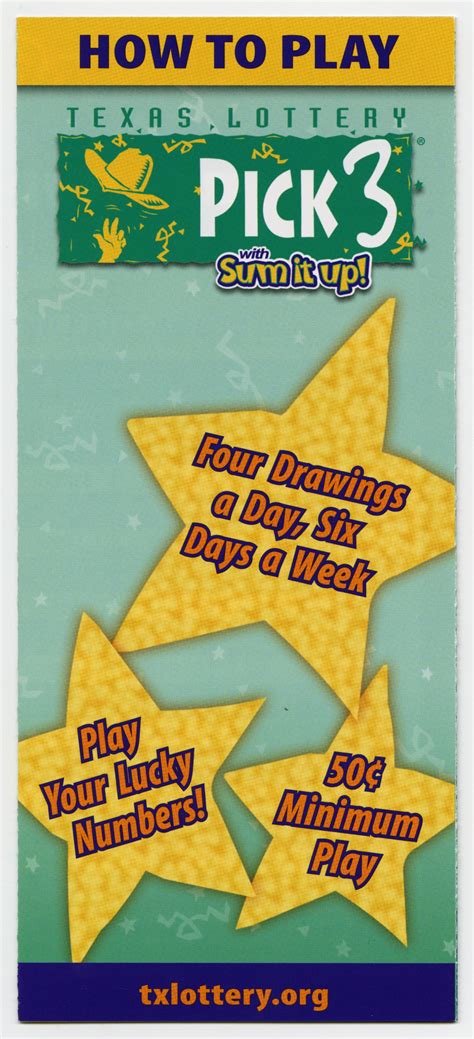 How to Play: Texas Lottery Pick 3 with Sum It Up! - Page 1 of 4 - The ...