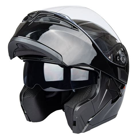 DOT Approved Full Face Motorcycle Helmet with Dual Visor, Sun Shield, Flip up Modular, Motocross ...