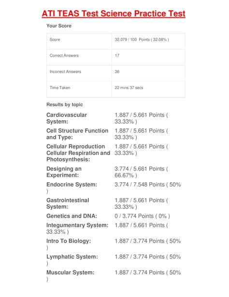 ATI TEAS Test Science Practice Test Complete Questions & Answers with ...