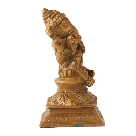 Handmade Brass Statue Of Sitting Lord Ganesha