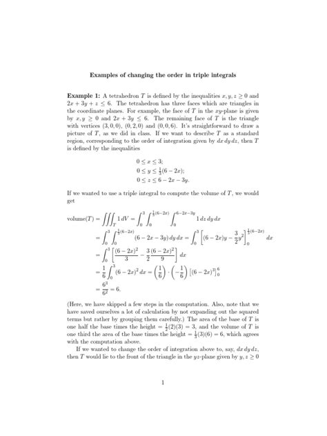 Image result for Triple Integral Examples