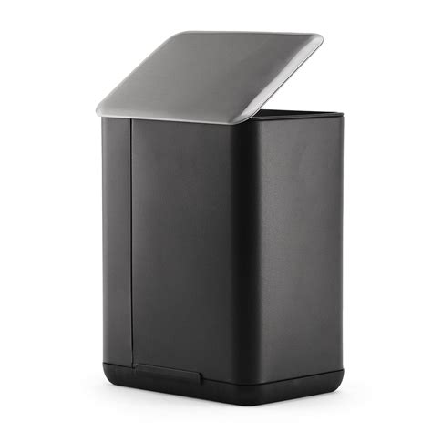 Shop Black Iron Pedal Rectangular Dustbin With Lid - Large - at Best ...