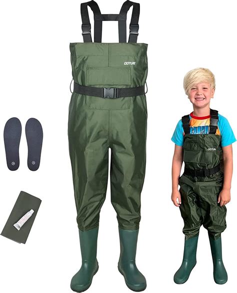 Breathable Toddler Chest Waders, Goture Waterproof Kids Fishing Waders, Lightweight Toddler ...