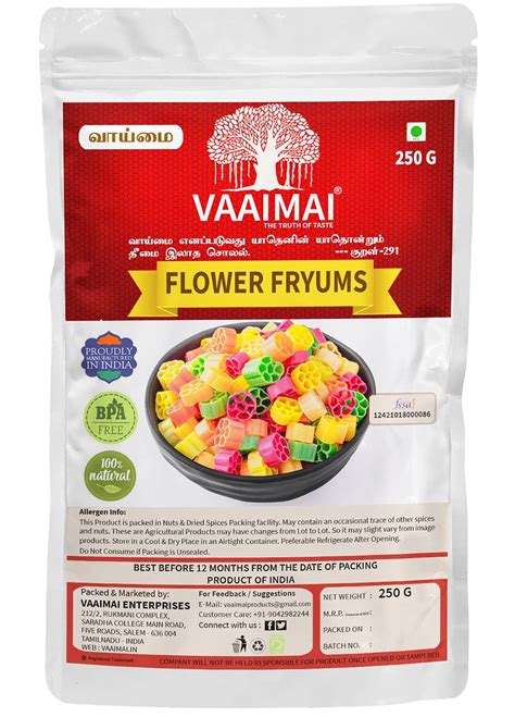 VAAIMAI Flower Fryums - Flower Shaped Colourful Fryums - Crunchy Ready ...
