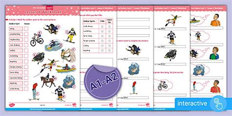 ESL Curriculum Level 3, Lesson 8 Interactive Worksheet