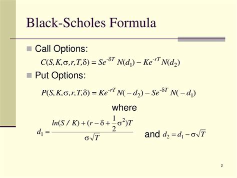 PPT - Chapter 12 The Black-Scholes Formula PowerPoint Presentation ...