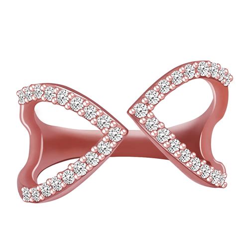 GIVA 925 Silver Rose Gold Sparkling Embrace Ring, Adjustable | Gifts ...