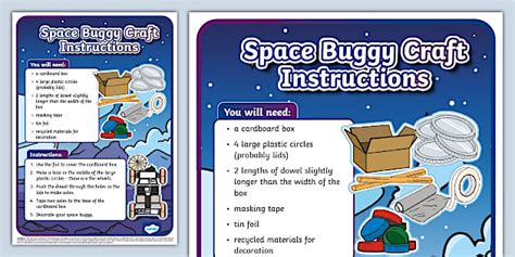 * NEW * Space Buggy Craft Instructions Display Poster